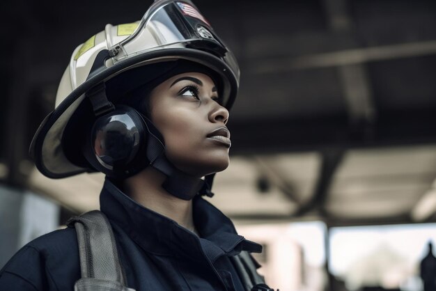 Gemischtrassige Feuerwehrfrauen am Internationalen Frauentag