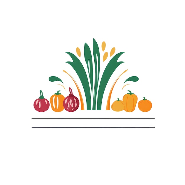 Gemüse auf weißem Hintergrund Logo Freier Platz für den Namen des Bio-Shops