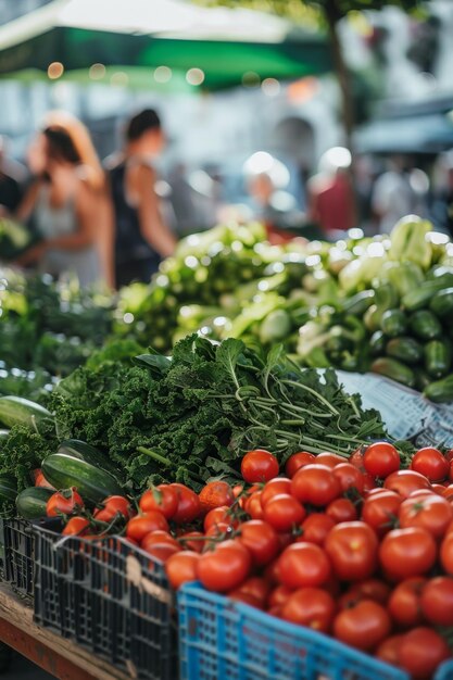 Foto gemüse- und obstmarkt generative ki