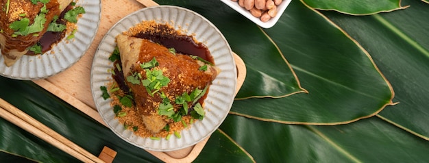 Gemüse-Zongzi Vegetarischer Reisknödel für das Essen beim Duanwu Dragon Boat Festival