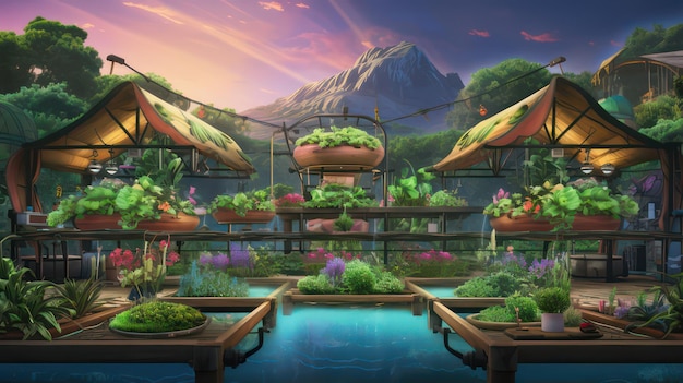 Gemüseoase Blühende Hydrokultur im Dorf der Zukunft