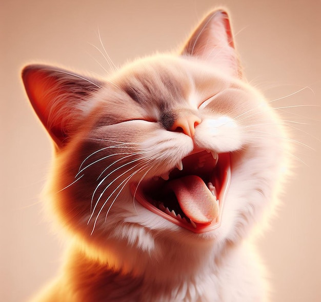 gemütlich lachend lächelnd lächelnd lügend schnurrende Katze Tapete Poster Hintergrundbild Bildbild