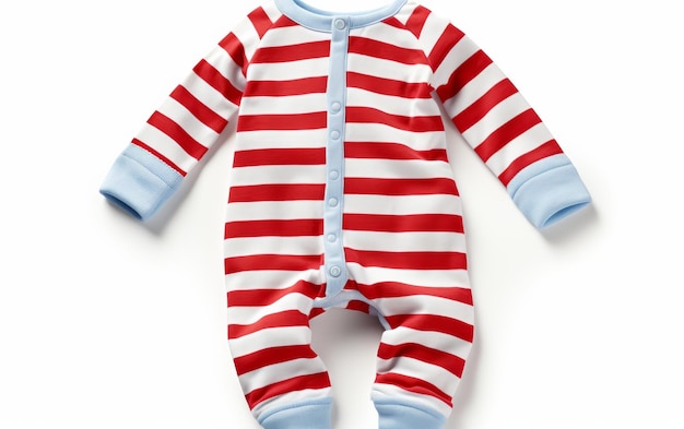 Gemütliche Baby-Footie-Pijamas auf weißem Hintergrund