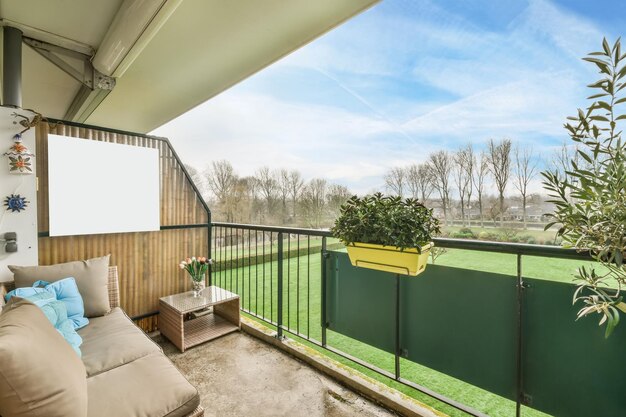 Foto gemütlicher balkon mit mobiliar