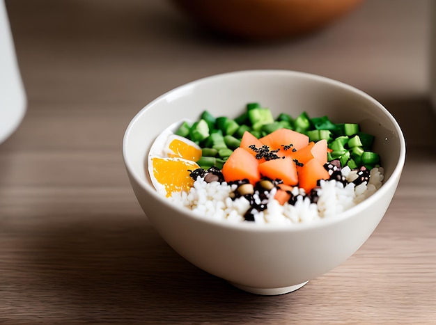 Gemütliches Restaurant mit realistischer Poke Bowl Neutral