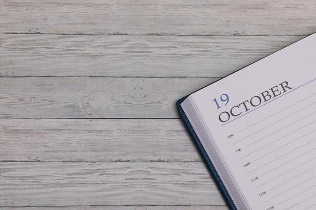 Genaues Datum im neuen Kalender Wichtiges Ereignis und Notizplatz für den 19. Oktober