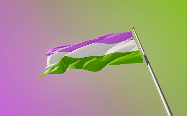 Genderqueer Pride Flag. 3D-Grafik