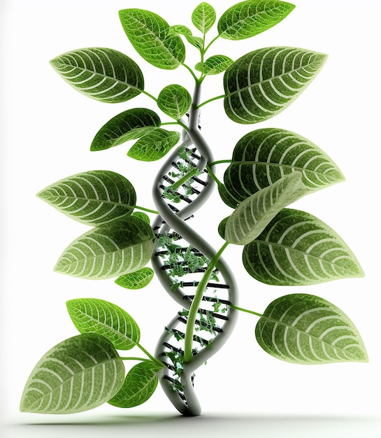 Foto gene humano de plantas e flores generative ai