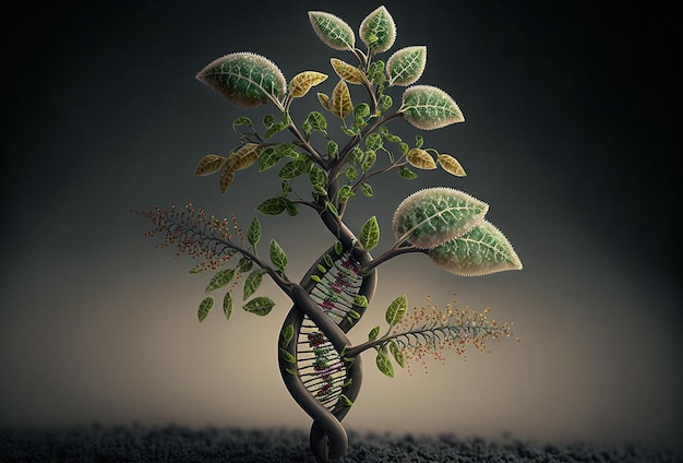 Gene humano de plantas e flores Generative AI
