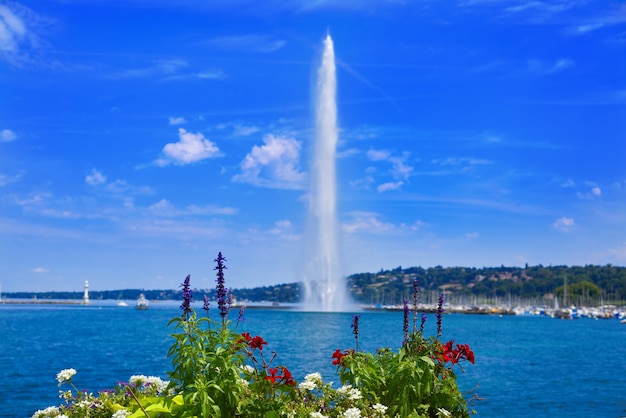 Genebra Geneve lago água Jet D&#39;eau Suíça