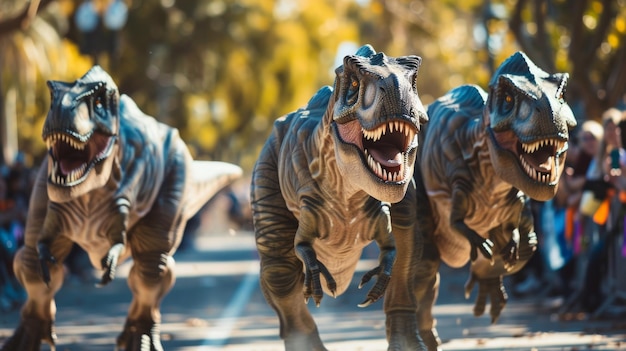 Generación de AI ilustrativa para el desfile de dinosaurios
