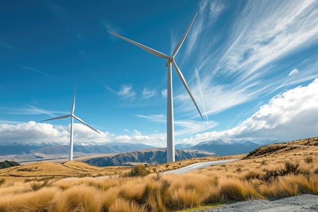 Generación de energía eólica en el parque eólico Te Apiti Nueva Zelanda