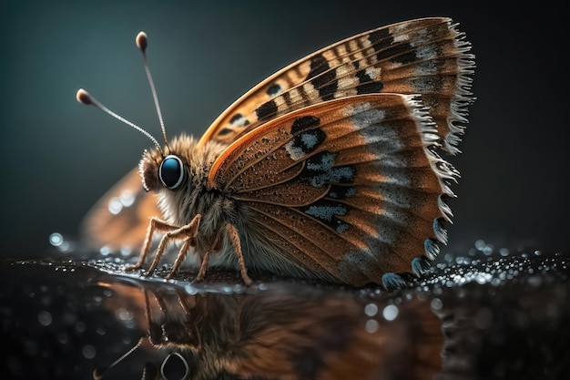 Una generación de IA de primer plano de mariposa