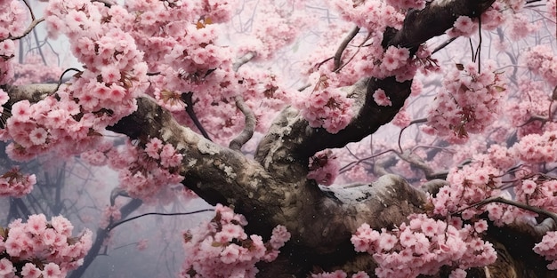 Generado por IA AI generativo tradicional japonés flor sakura cerezo árbol arte gráfico