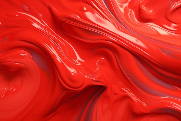 Generador de ai de fondo abstracto líquido rojo ondulado pintura roja líquida