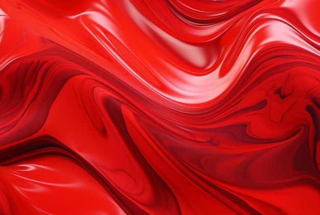 Generador de ai de fondo abstracto líquido rojo ondulado pintura roja líquida