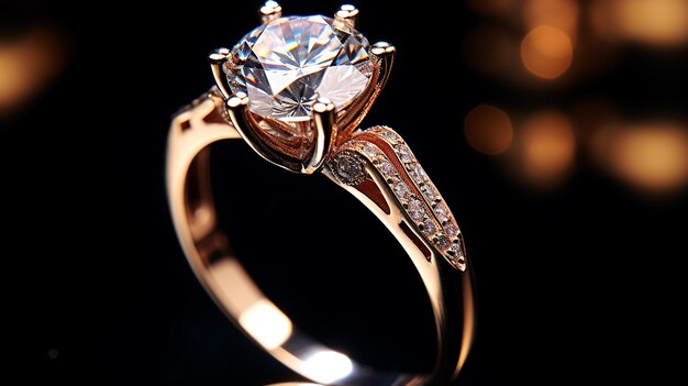 Generador de anillos de diamantes de boda de plata 3D por ai