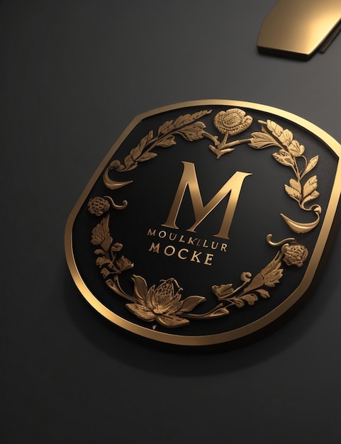 Foto generador de imágenes de mockup de logotipo de lámina de oro de foto gratuita