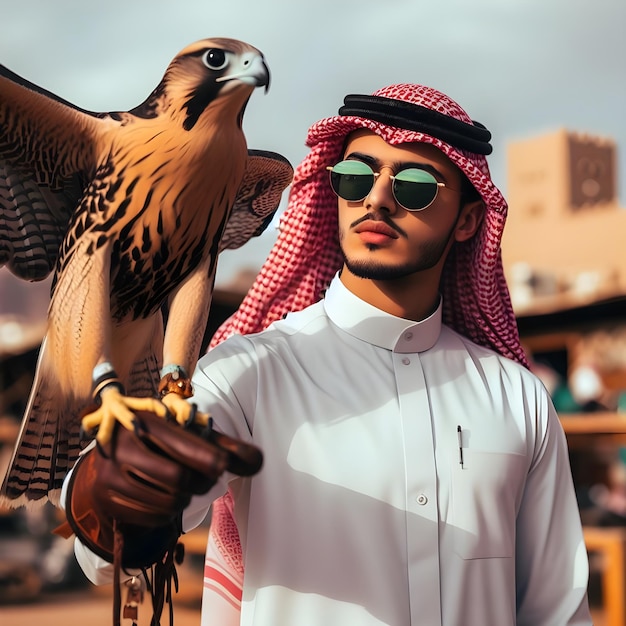 Generador de imágenes de stock del halcón árabe
