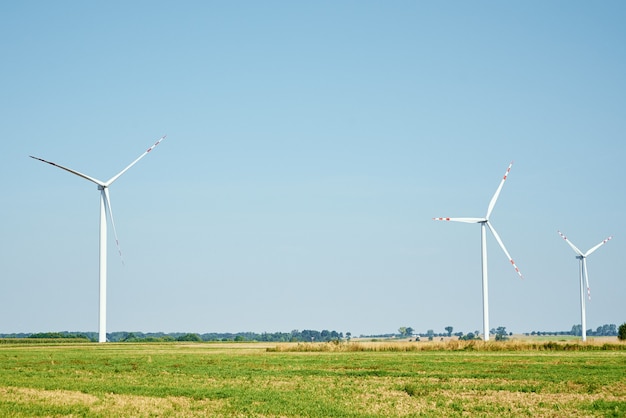 Generador de turbina eólica en el campo