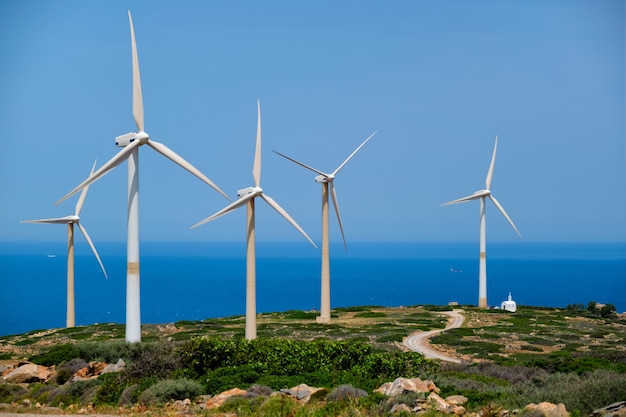 Generador de viento turbinas creta isla grecia