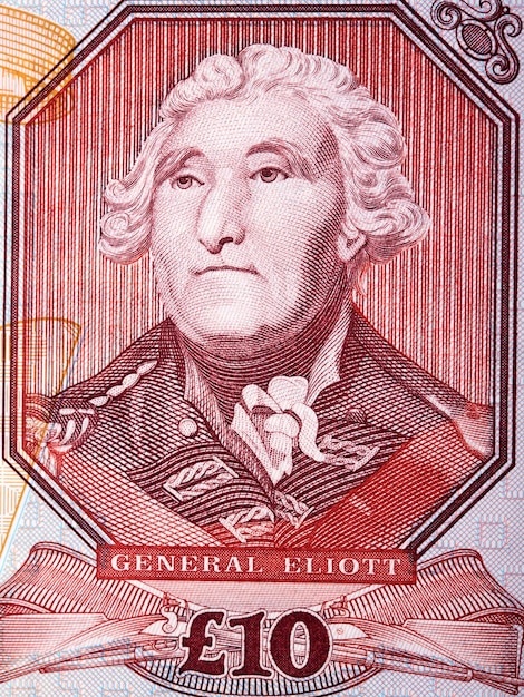 General George Augustus Eliott ein Porträt aus Gibraltar Geld