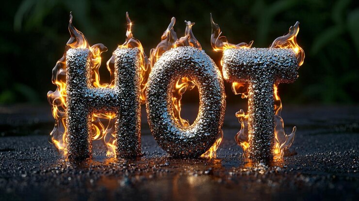Foto generar un efecto de texto 3d líquido para hot con letras que se parecen a gas corriente electrificado