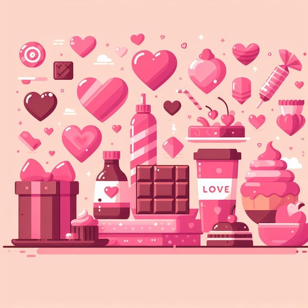 Foto generated ai valentie day vector (generierte ki-vektor für den valentinstag)