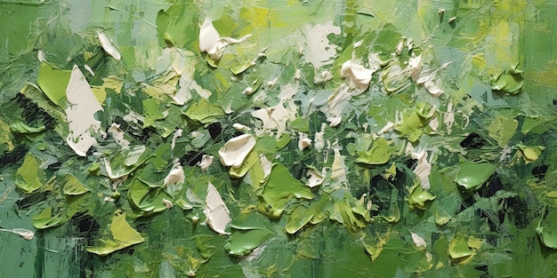 Generativa AI Impasto verde pintura abstrata fundo de cor texturizado