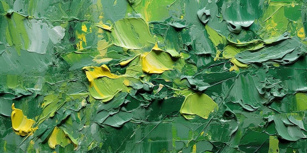 Generativa AI Impasto verde pintura abstrata fundo de cor texturizado