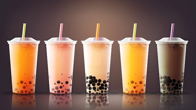 Generative AI Bubble Tea Cup Design-Kollektion