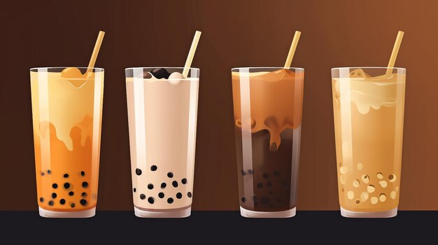 Generative AI Bubble Tea Cup Design-Kollektion