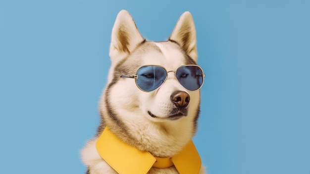 Generative AI Cool Canine Vibes Siberian Husky Sport-Sonnenbrille