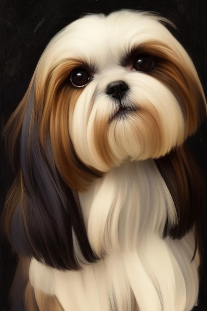 Generative ai der Hundeporträtillustration Shih Tzu