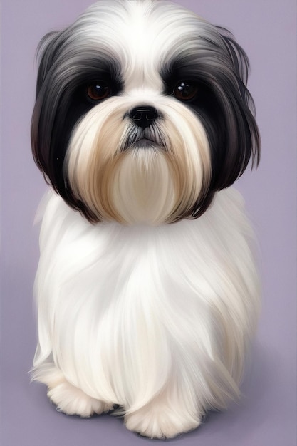 Generative ai der Hundeporträtillustration Shih Tzu