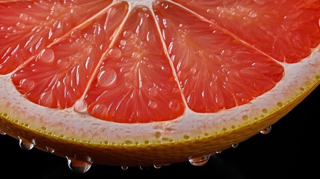 Generative AI Frische Grapefruit mit Wassertropfen isoliert auf weißem Hintergrund mit Beschneidungspfad