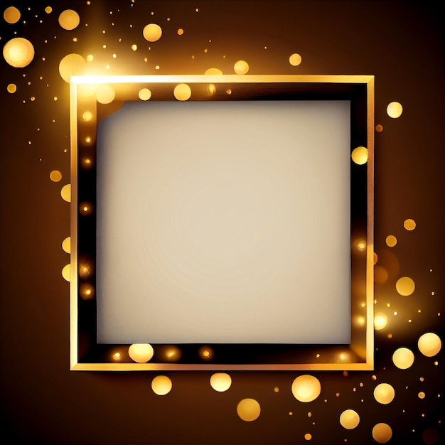 Generative AI Golden Luxe Opulent Bokeh Frame para projetos de alta qualidade