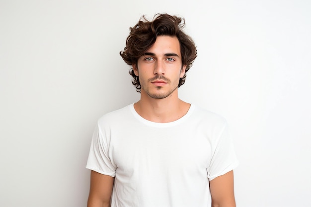 Foto generative ai moderne technologie porträt von attraktiven virilen mann nach salon haarschnitt friseursalon stylist