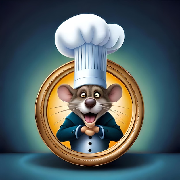 Foto generative ai rato de chef agradável e adorável