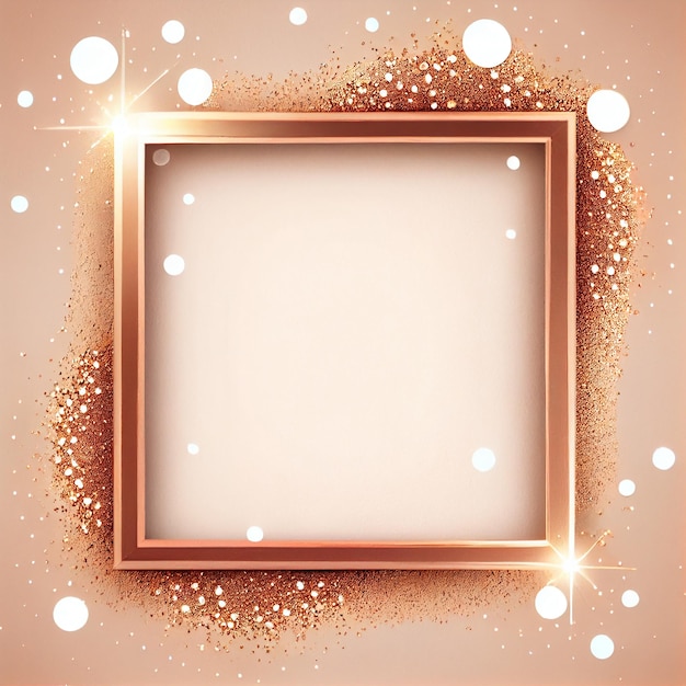 Generative AI Rose Gold Glitz Blendender Bokeh-Rahmen für schicke und romantische Designs