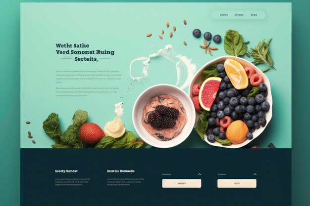 Foto generative ai-webdesign-illustration von frischen und gesunden lebensmitteln und früchtendelivery gesunde lebensmittel