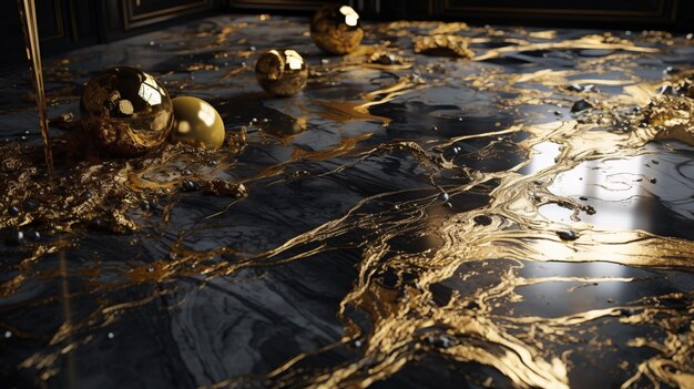 Foto generative gold- und marmor-ki