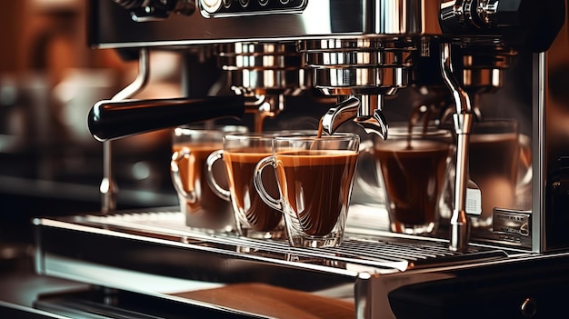 Generative Kaffeespressomaschine aus Stahl Barista Café-Restaurant