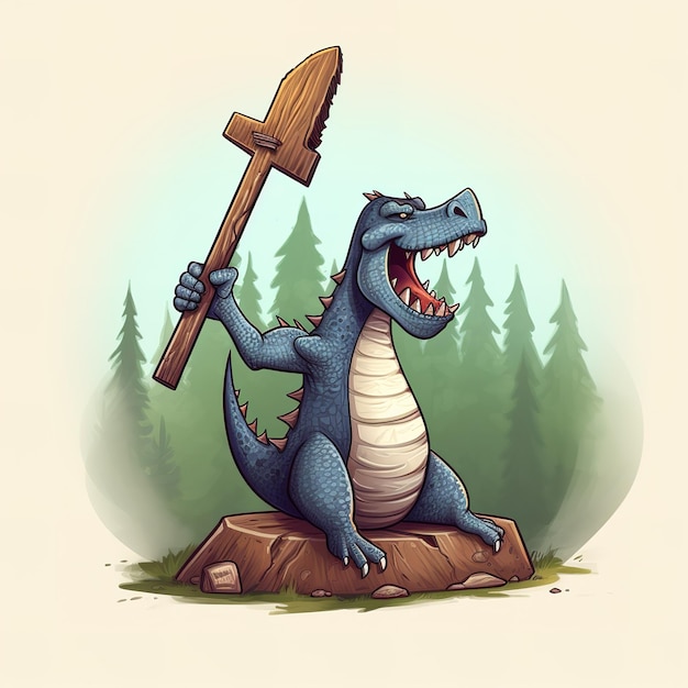 Foto generative ki des cartoon-dinosauriers