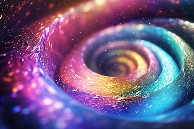 Generative KI ein spiralförmiger Regenbogen, der leuchtet