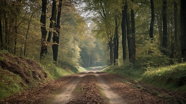 Generative KI ein Wald und eine Landstraße