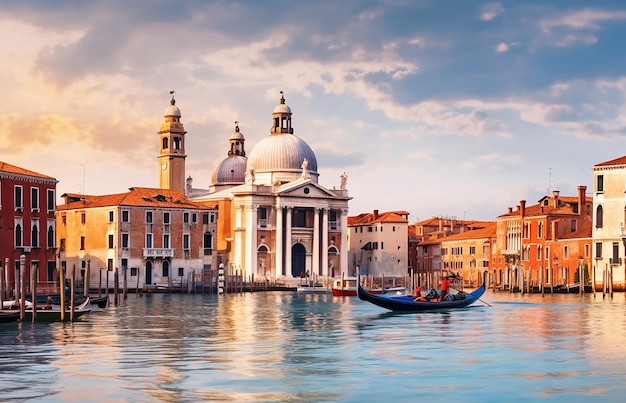 Generative KI eine Landschaft der wunderschönen Stadt Venedig mit ihren Kanälen