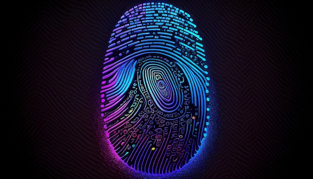 Generative KI-Fingerabdruck-Scanning, biometrische Authentifizierung, Cybersicherheit und Fingerabdruck-Passwort