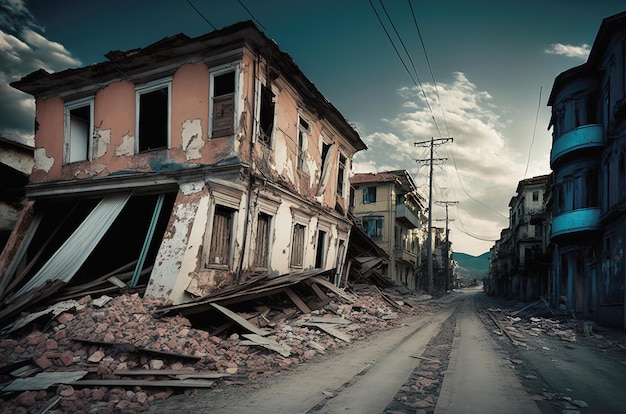 Generative KI-Fotoillustration des Erdbebens in der Türkei und in Syrien
