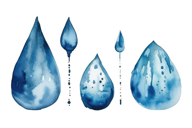 Generative KI für das Blue Watercolor Drop Set